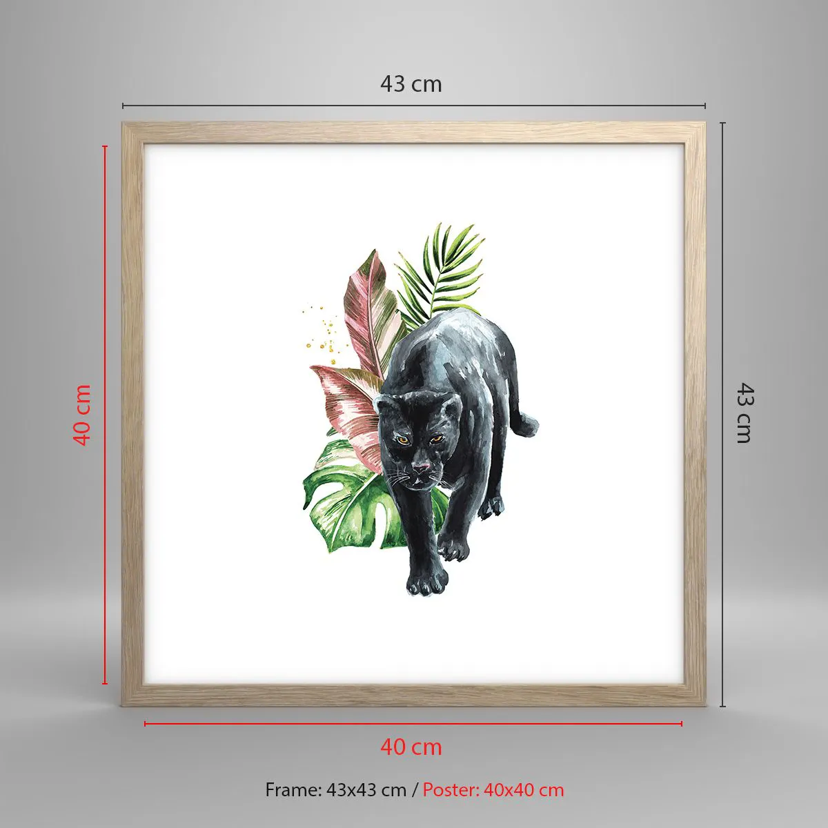 Een poster in een licht eiken lijst - Wilde van het hart - 40x40 cm