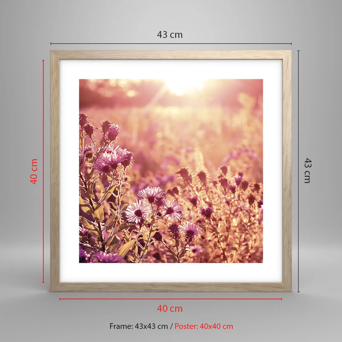 Póster en marco roble claro - Antes de que se acabe el verano - 40x40 cm