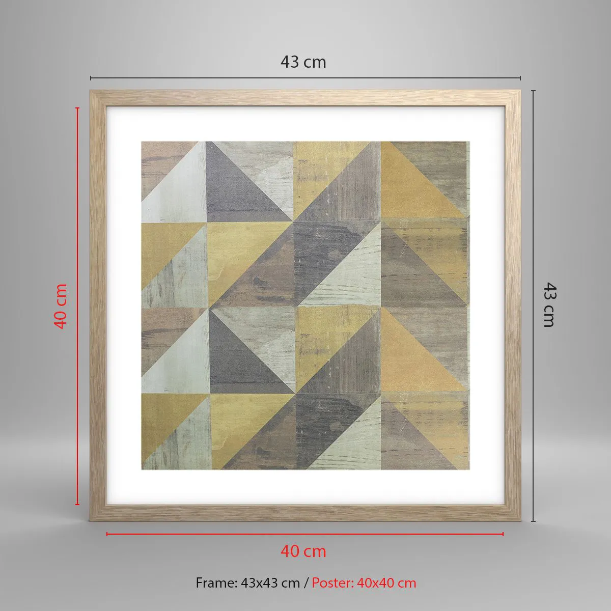 Affisch i ram av ljusek - Under triangelns vinkel - 40x40 cm