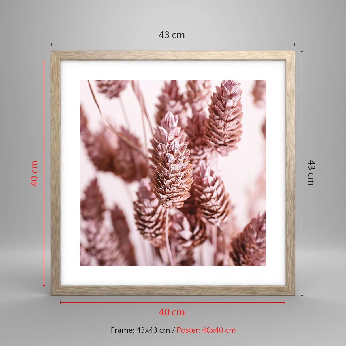 Poster in einem Rahmen aus heller Eiche - Scheinbar unauffällig - 40x40 cm