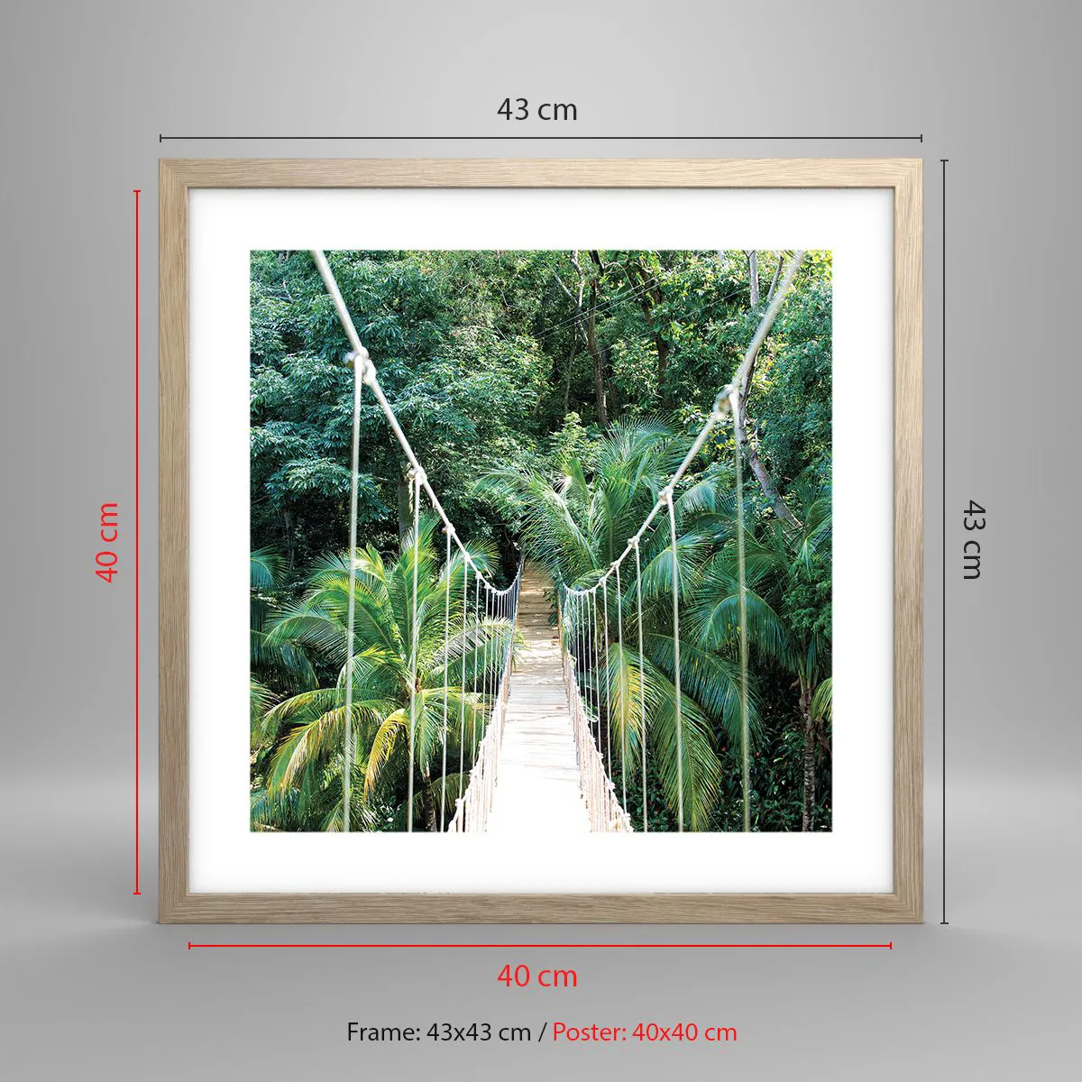 Affiche dans un chêne clair - Poster - Welcome to the jungle! - 40x40 cm