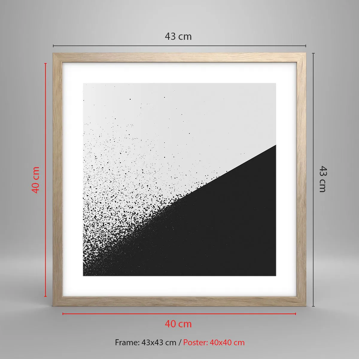 Póster en marco roble claro - Cada vez más rápido, cada vez más alto - 40x40 cm