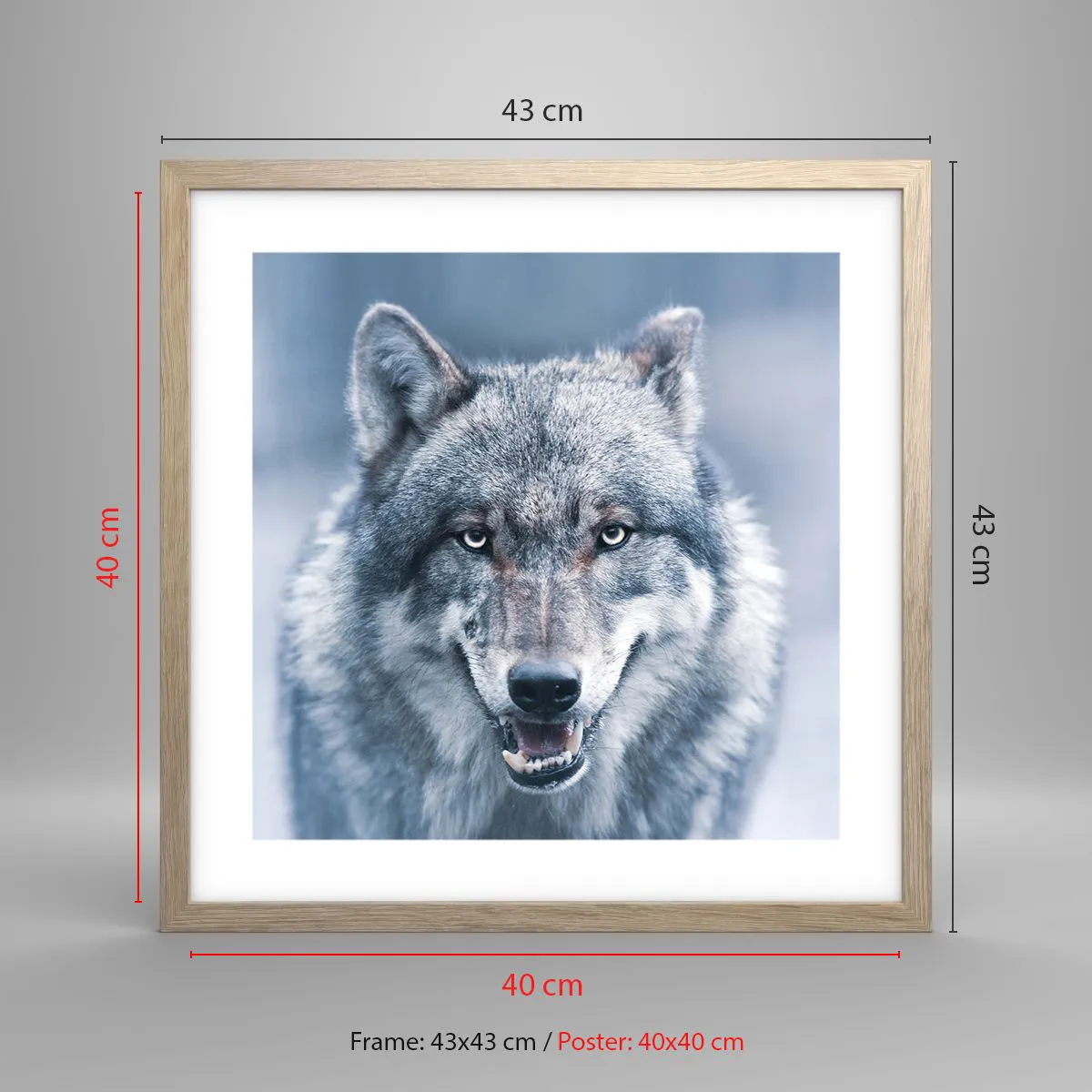 Plagát v ráme zo svetlého duba - Prijmete túto výzvu? - 40x40 cm