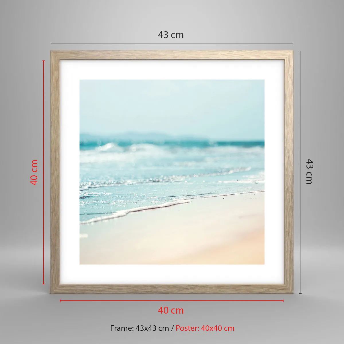 Een poster in een licht eiken lijst - Warmte en geluid - 40x40 cm
