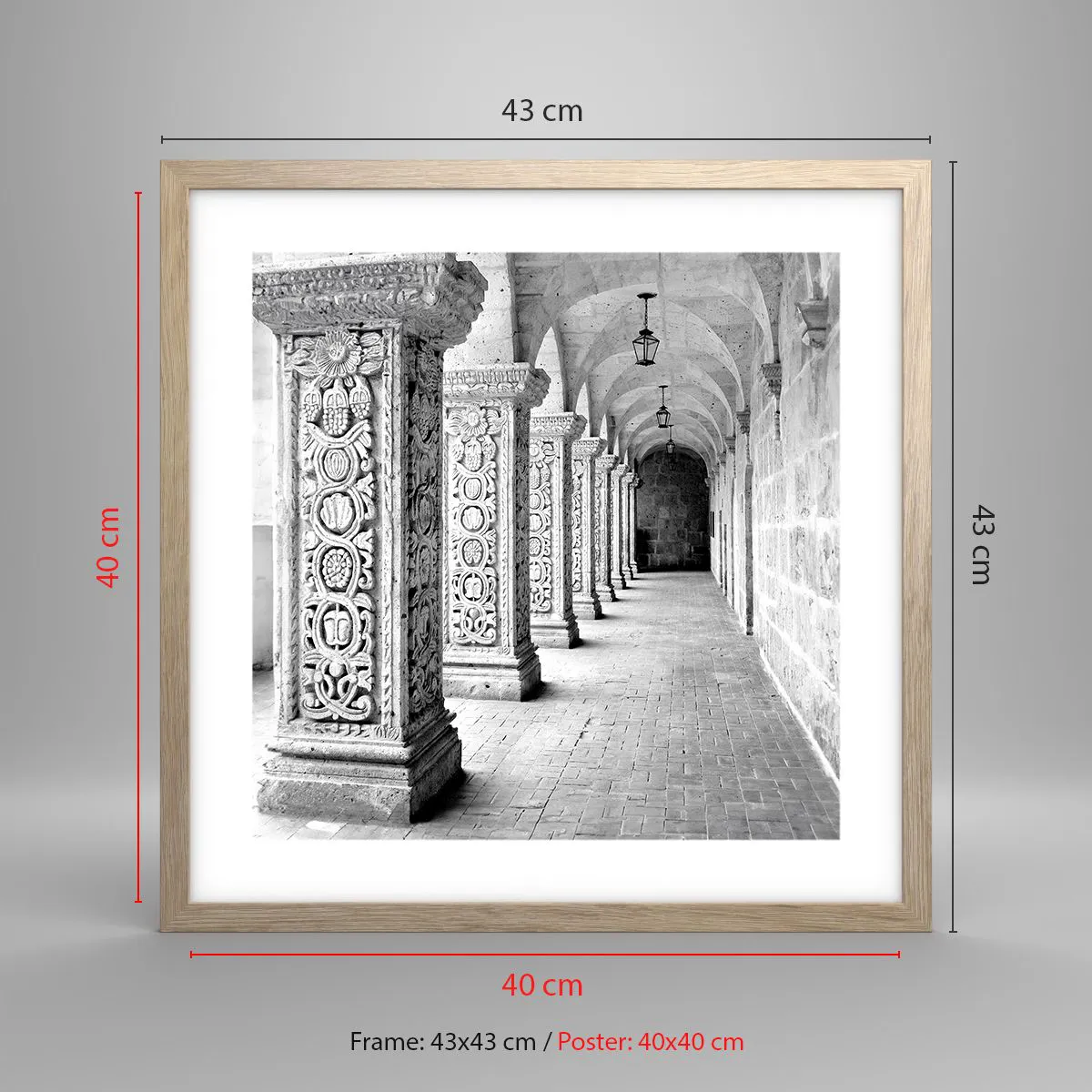 Poszter világos tölgy keretben - És hová megy...? - 40x40 cm