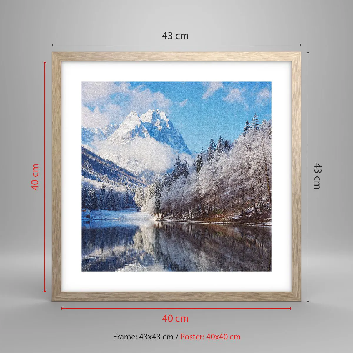 Affisch i ram av ljusek - Snövakt - 40x40 cm