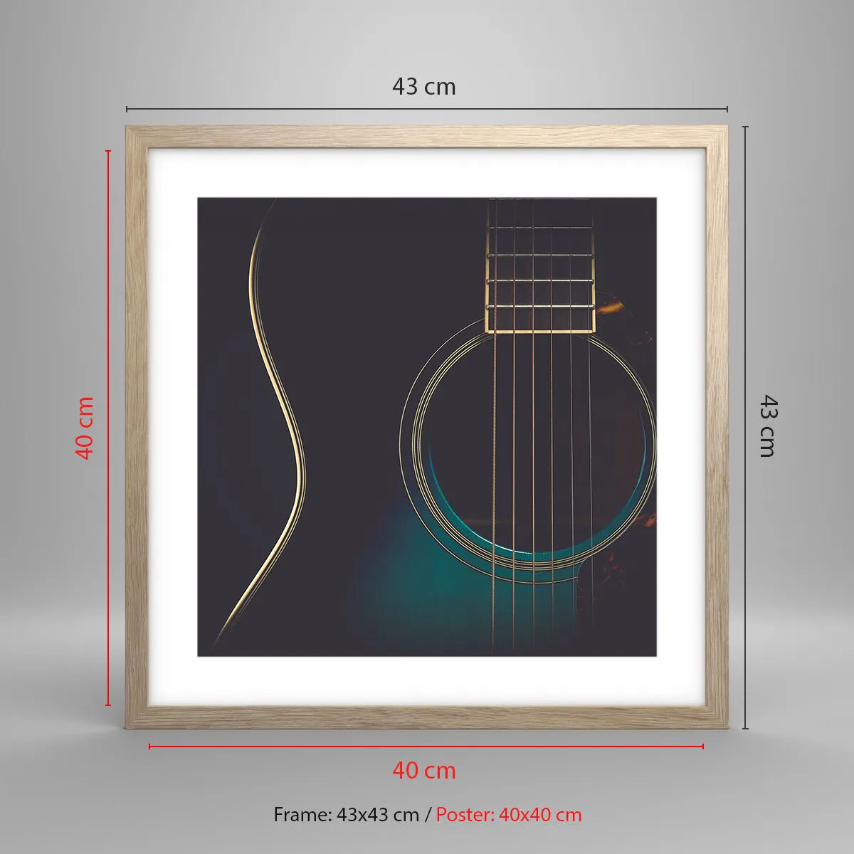 Poszter világos tölgy keretben - Egy pillanat, mielőtt megszólal - 40x40 cm