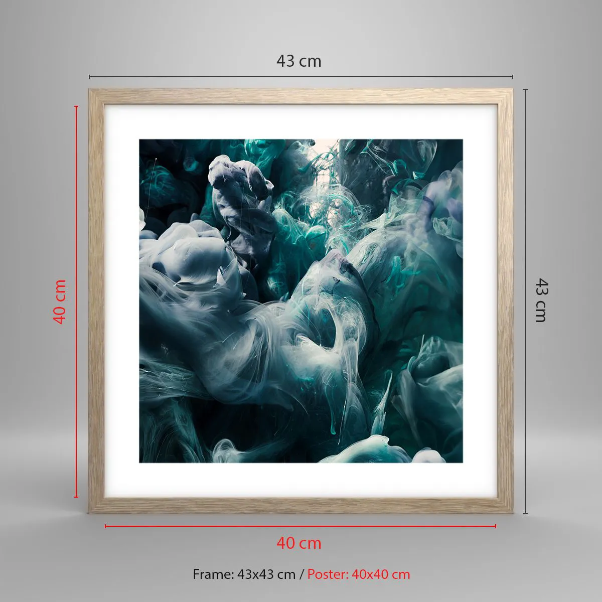 Plakat w ramie jasny dąb - Ruch koloru - 40x40 cm