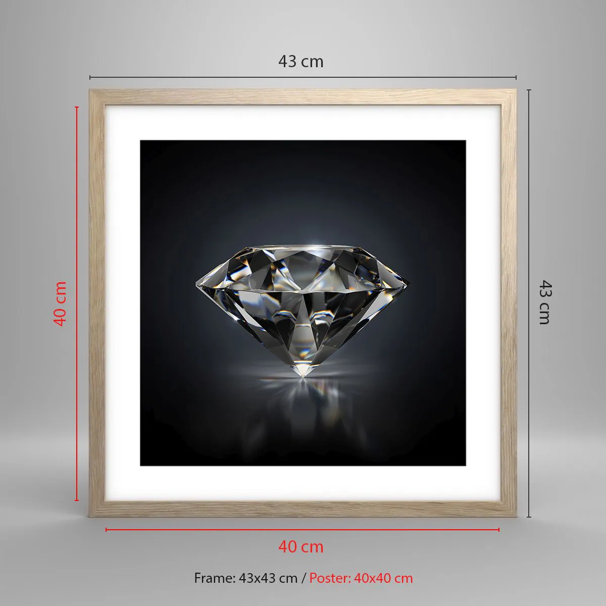 Plakát v rámu světlý dub - Best girls friend - 40x40 cm