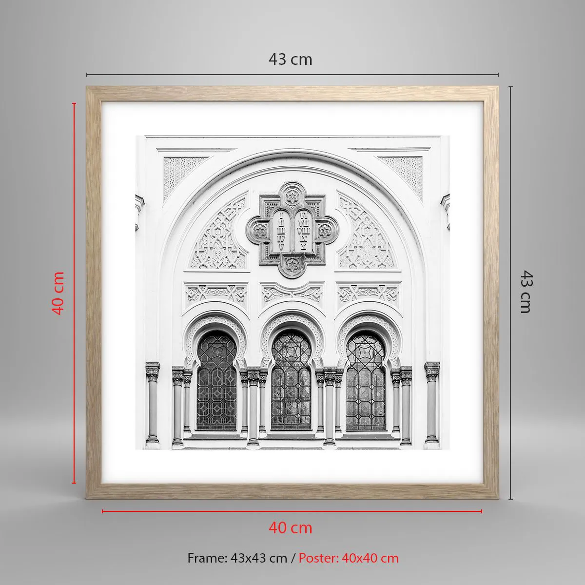 Pôster com moldura de carvalho claro - Na fronteira das culturas - 40x40 cm