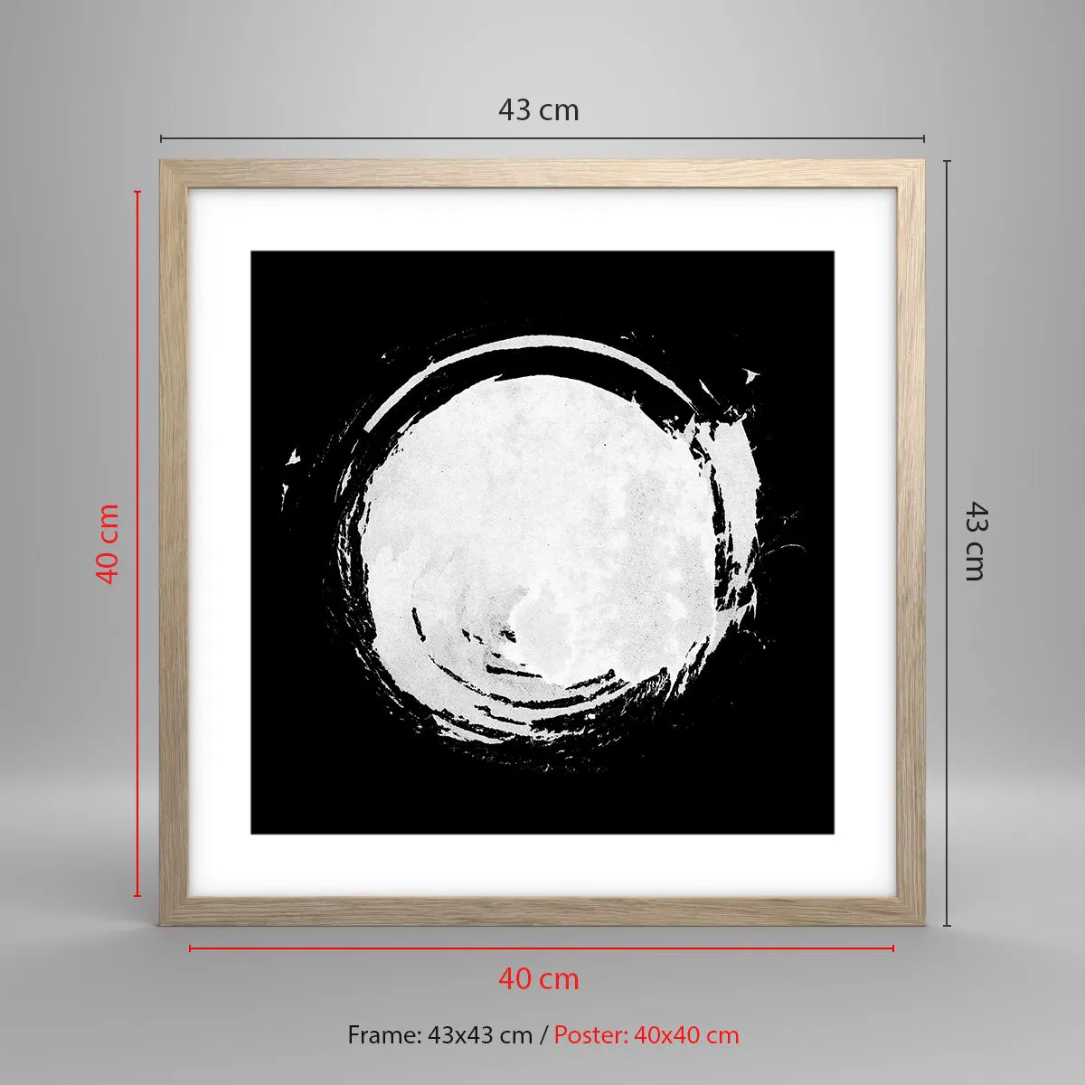 Poster in light oak frame - Good Solution - 40x40 cm