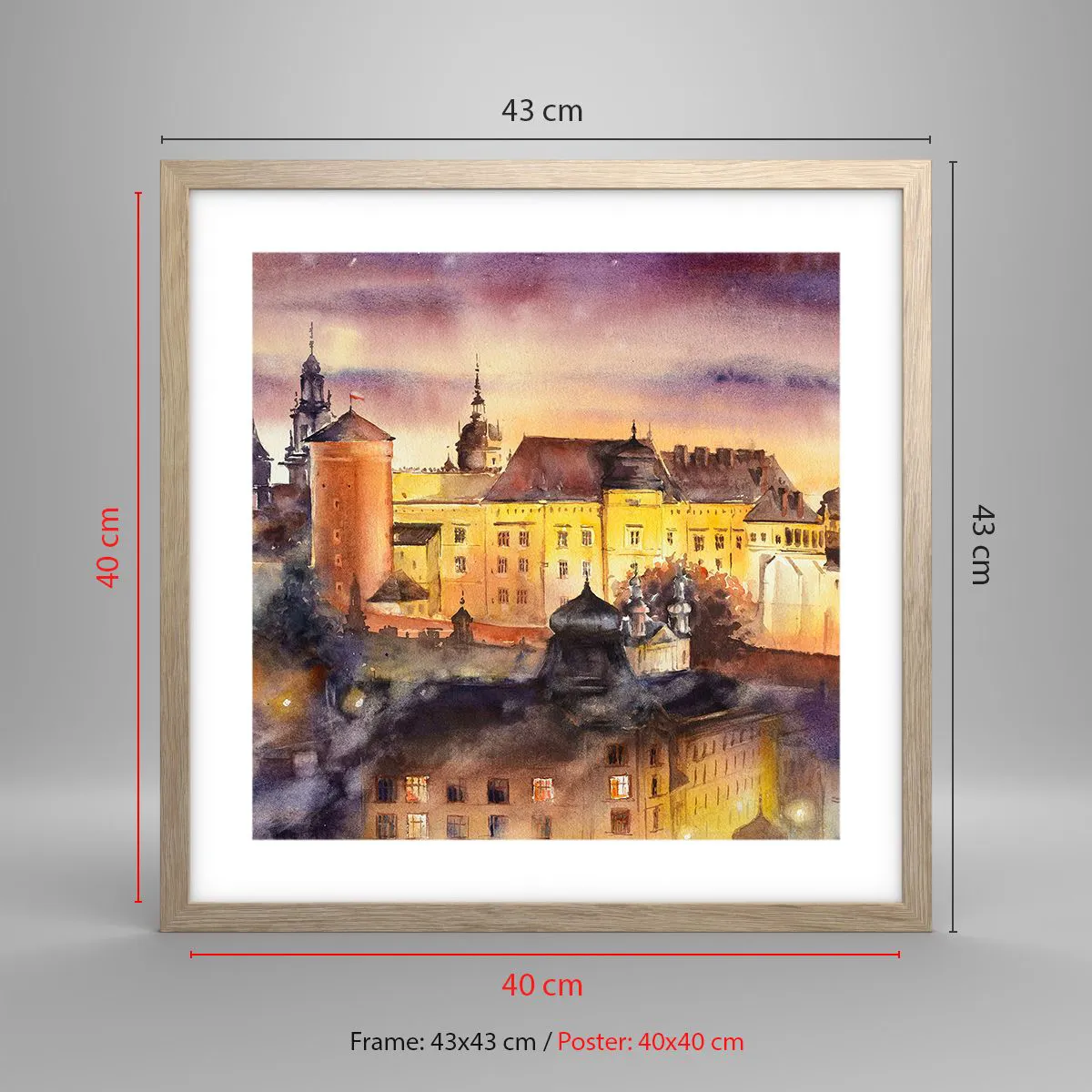 Affiche dans un chêne clair - Poster - Histoire et conte de fées - 40x40 cm