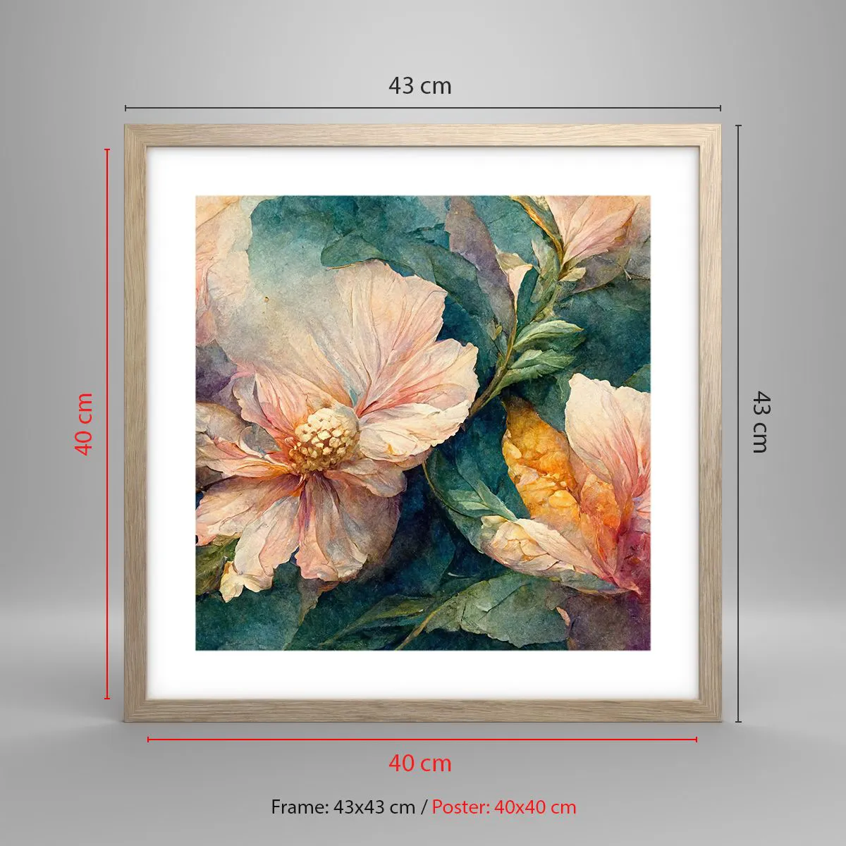 Affiche dans un chêne clair - Poster - Uniquement de la subtilité - 40x40 cm