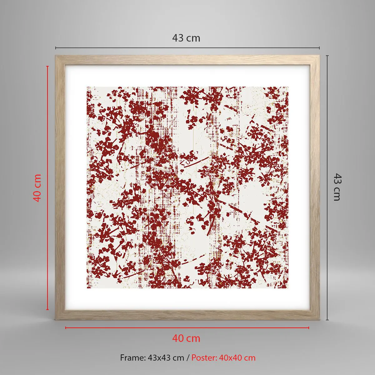 Affiche dans un chêne clair - Poster - Comme un calicot ancien - 40x40 cm