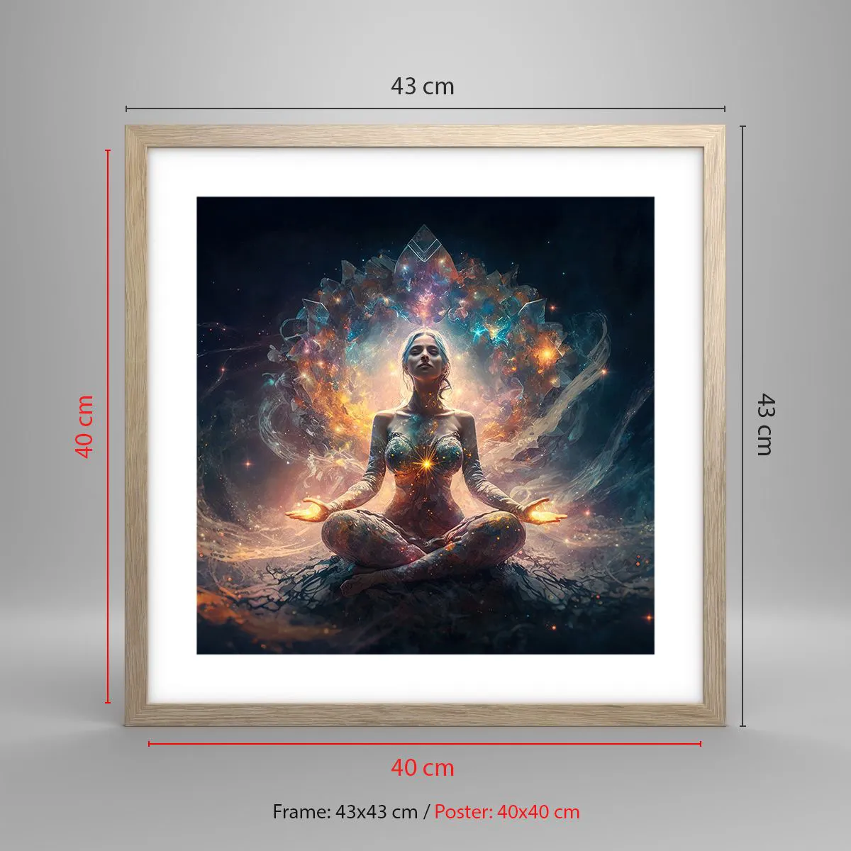 Poster in light oak frame - Good Energy Flow - 40x40 cm