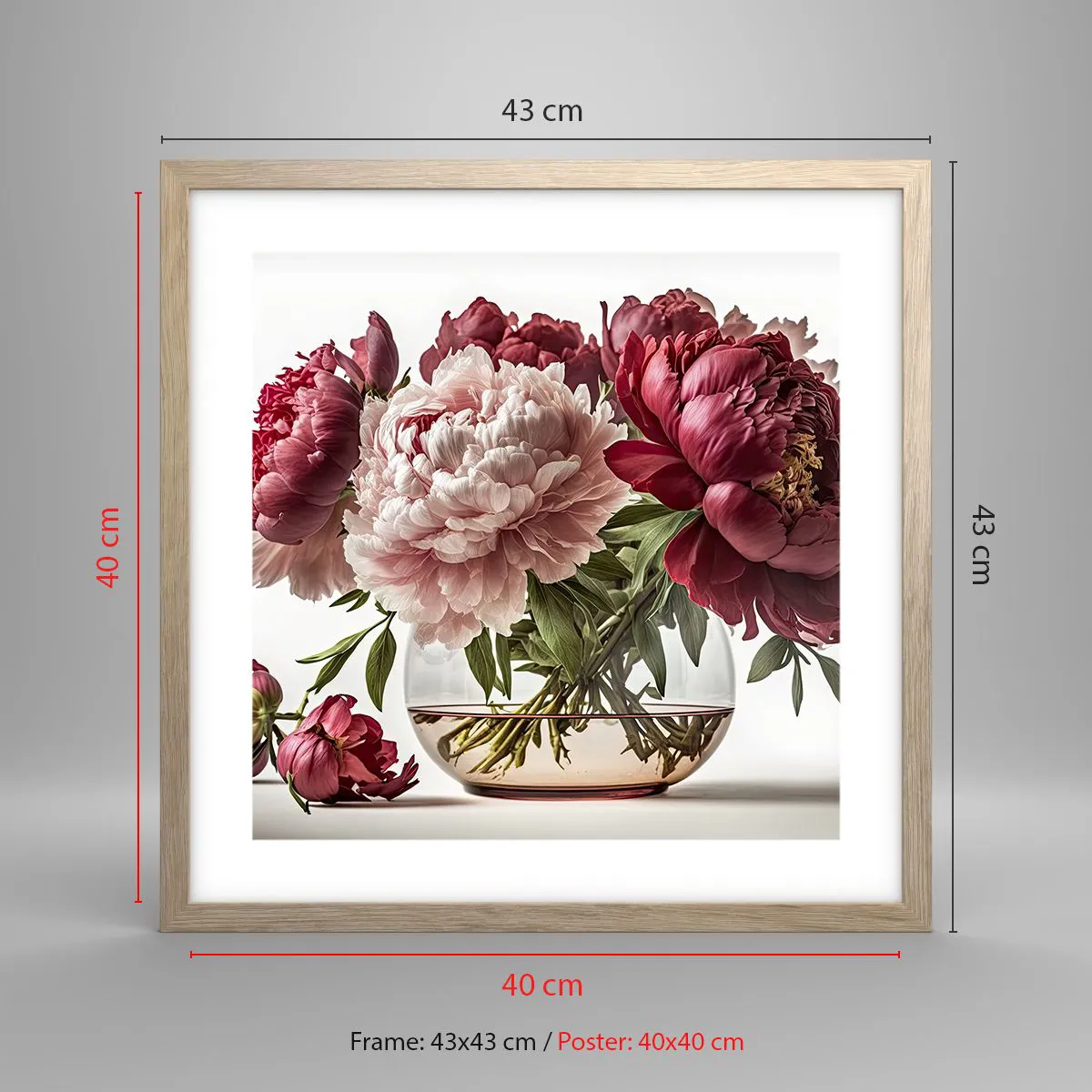 Plakát v rámu světlý dub - V plném rozkvětu krásy - 40x40 cm