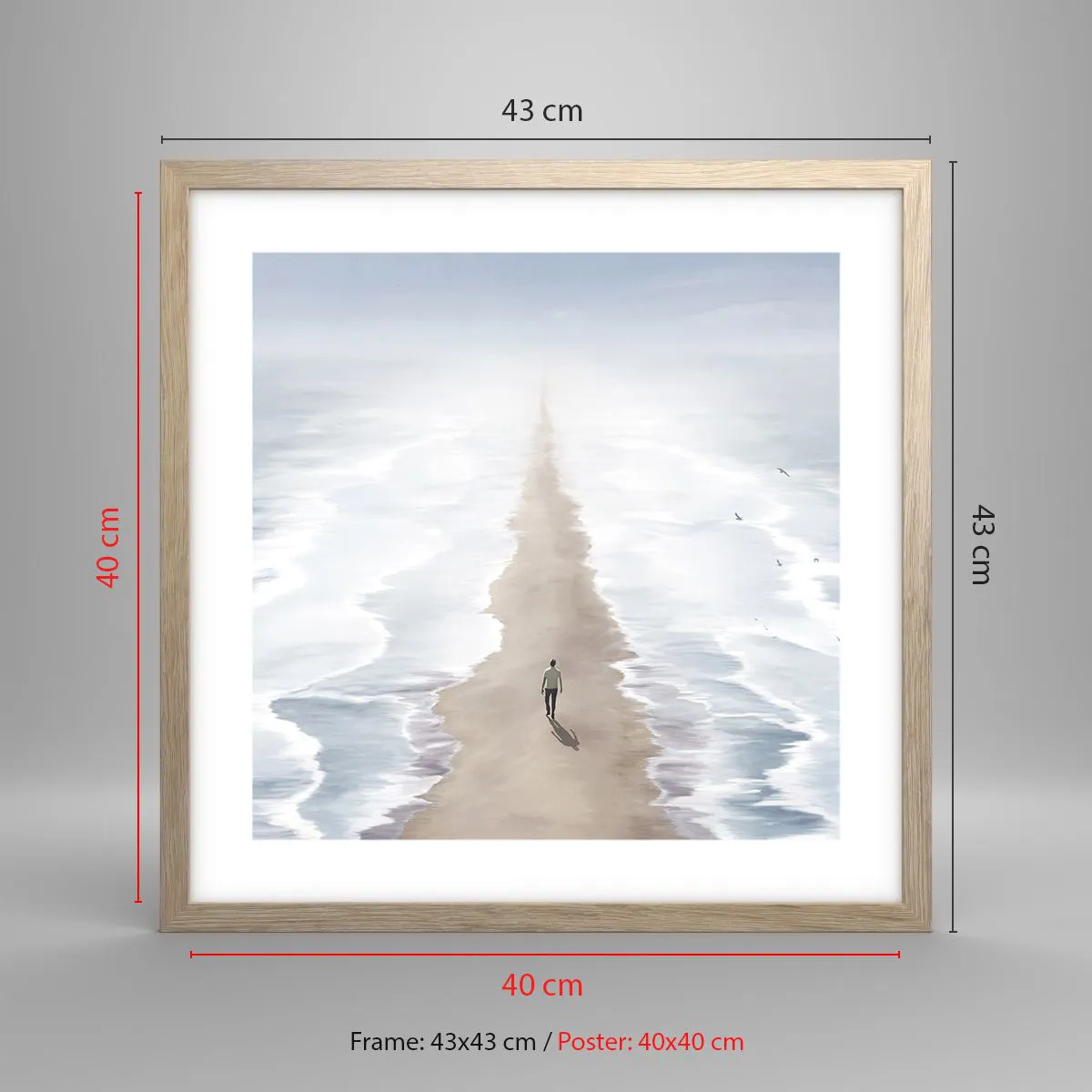Plagát v ráme zo svetlého duba - Svetlá budúcnosť - 40x40 cm