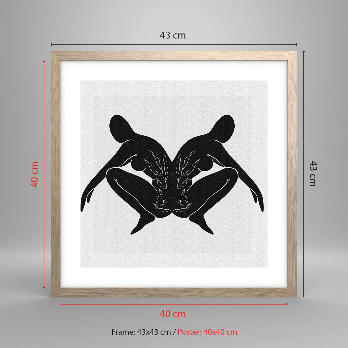 Pôster com moldura de carvalho claro - Uma alma comum - 40x40 cm