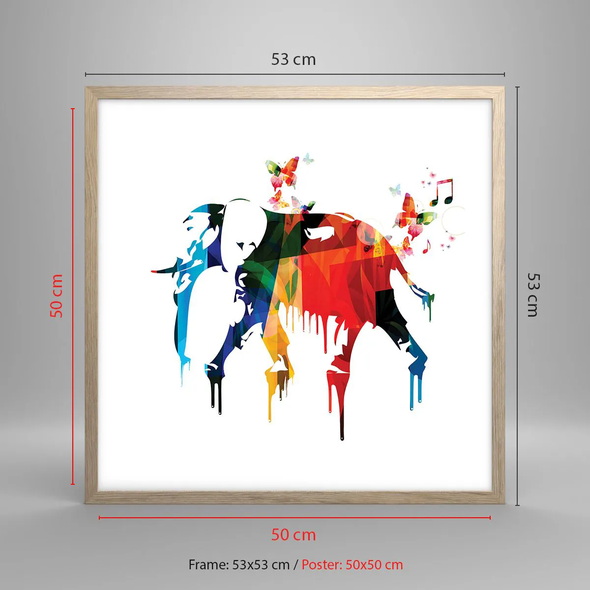 Affiche dans un chêne clair - Poster - Tout le monde peut danser - 50x50 cm