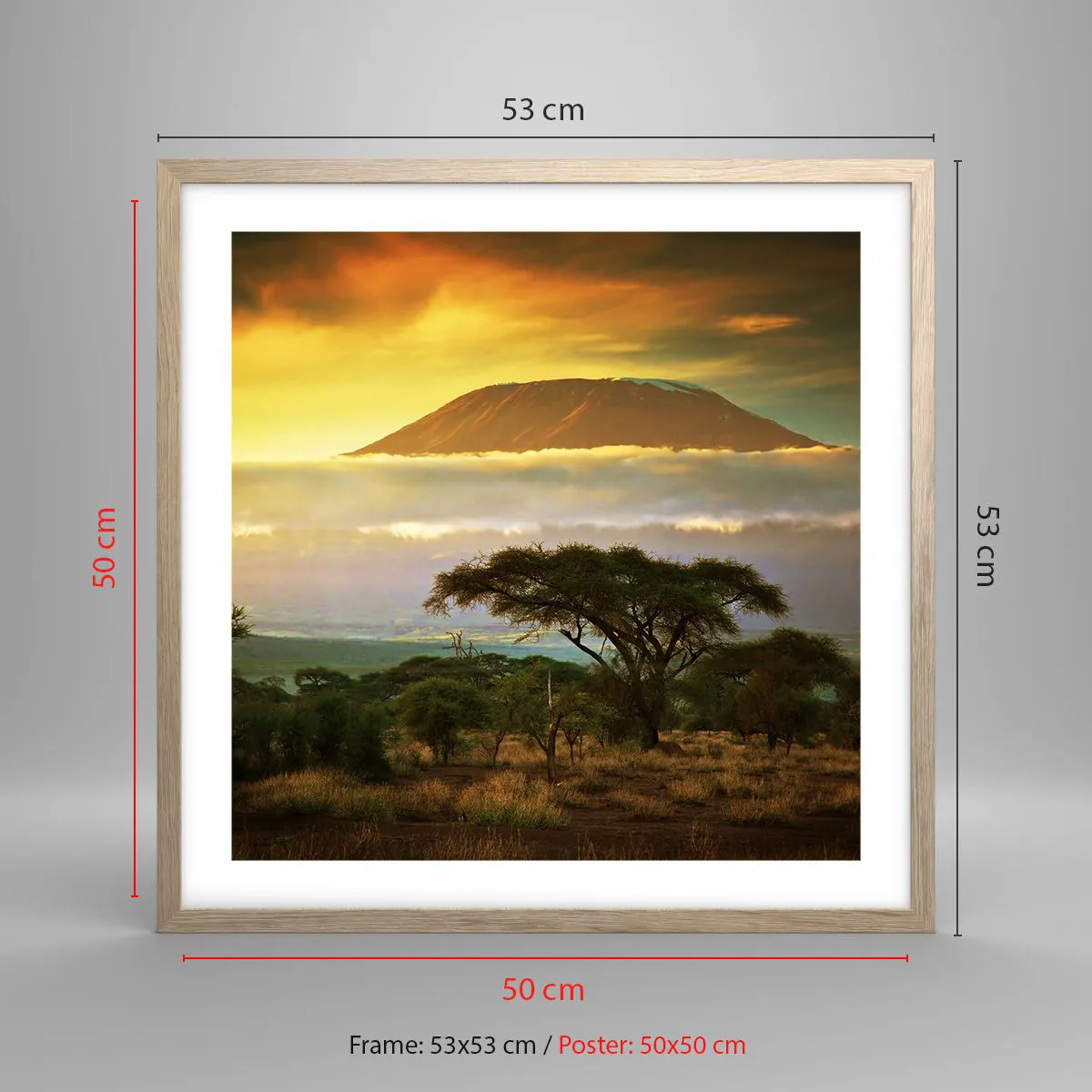 Plagát v ráme zo svetlého duba - Sen cestovateľa - 50x50 cm