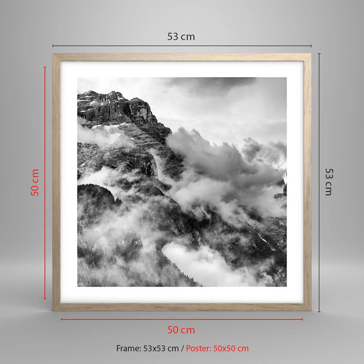 Affiche dans un chêne clair - Poster - Belle et cruelle - 50x50 cm