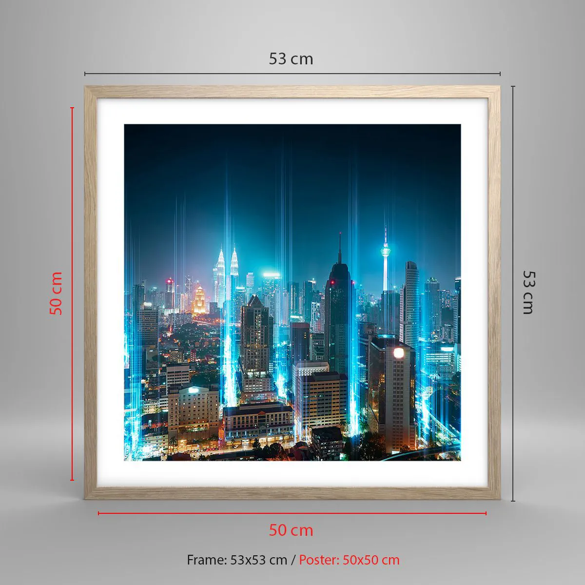 Plagát v ráme zo svetlého duba - Berlínskym spôsobom do neba - 50x50 cm