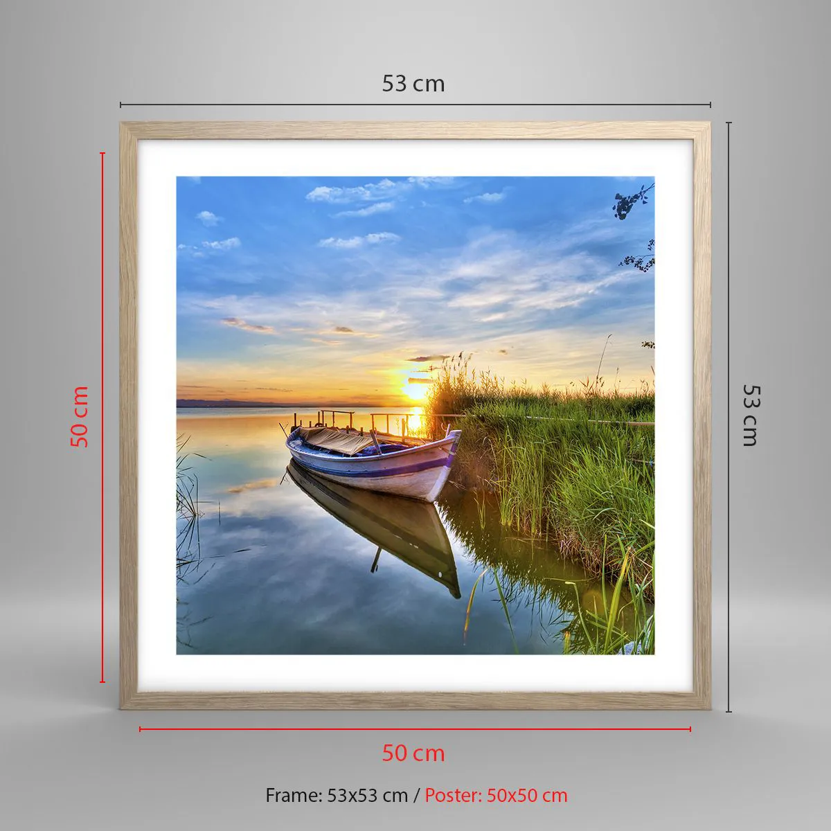 Affisch i ram av ljusek - Uppfyllda drömmars vik - 50x50 cm