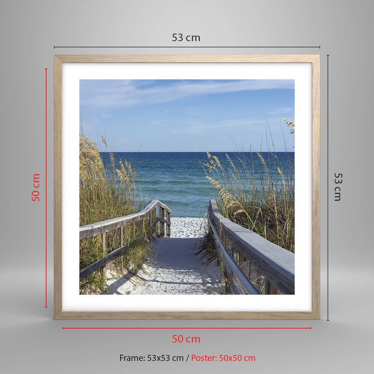 Plakát v rámu světlý dub - Na slunci, ve větru - 50x50 cm