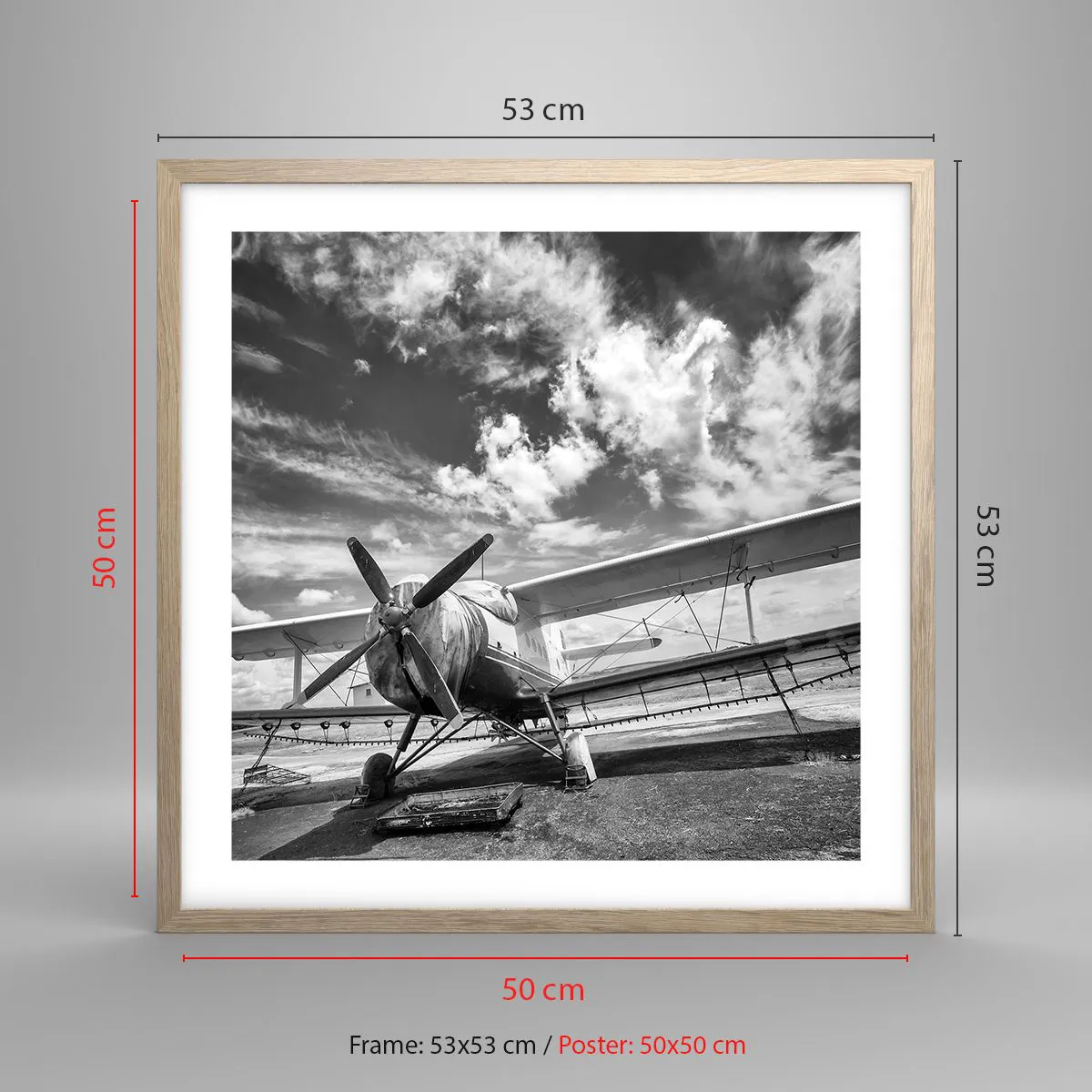 Poster in einem Rahmen aus heller Eiche - Ich kann es kaum erwarten! - 50x50 cm