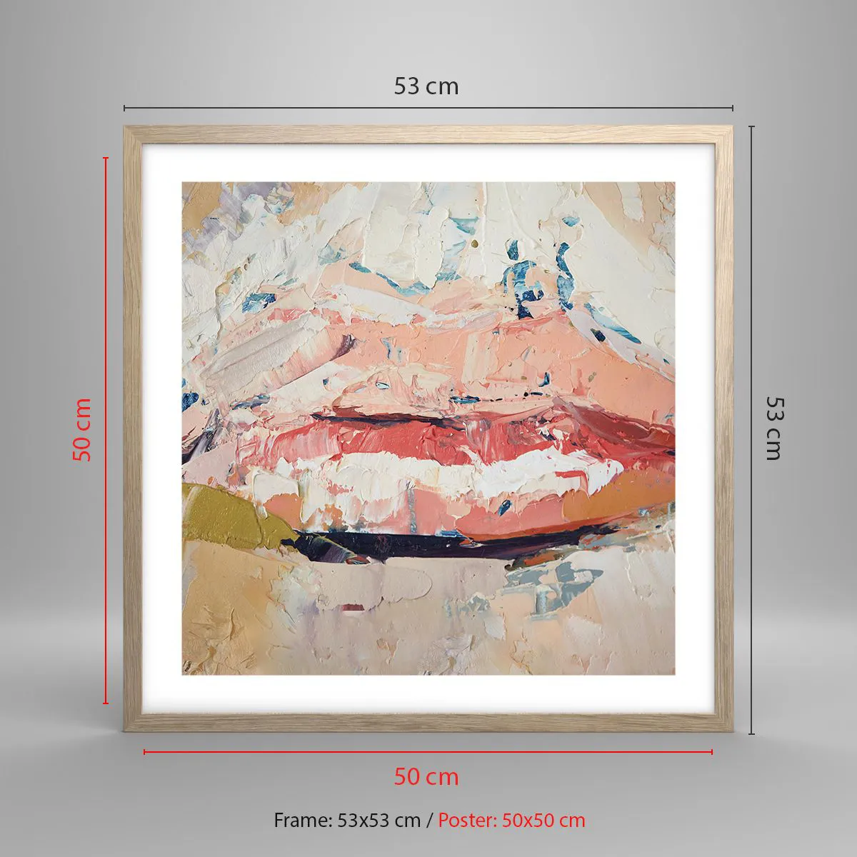 Plakát v rámu světlý dub - Probouzí smysly - 50x50 cm