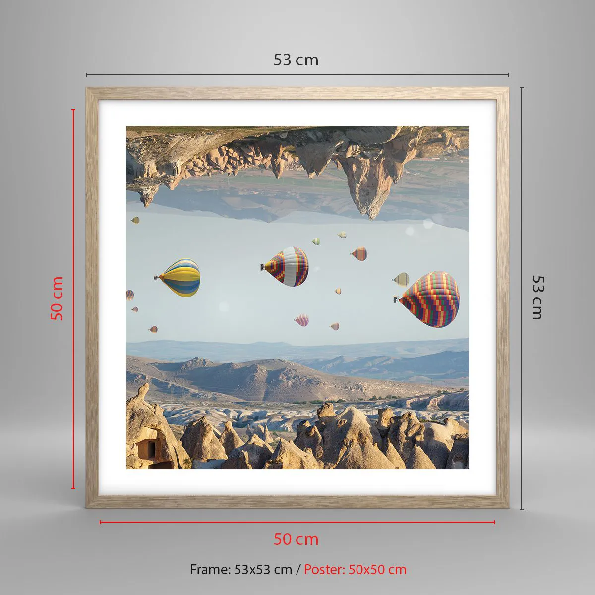 Affiche dans un chêne clair - Poster - Ici, tout est possible - 50x50 cm