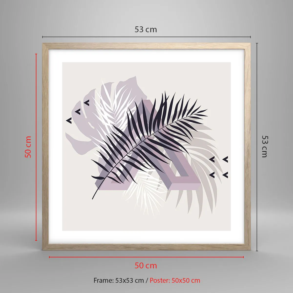 Plakat w ramie jasny dąb - Cień cienia - 50x50 cm