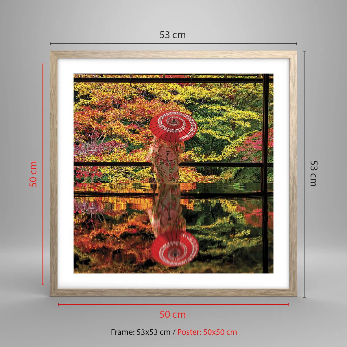 Poszter világos tölgy keretben - A természet templomában - 50x50 cm