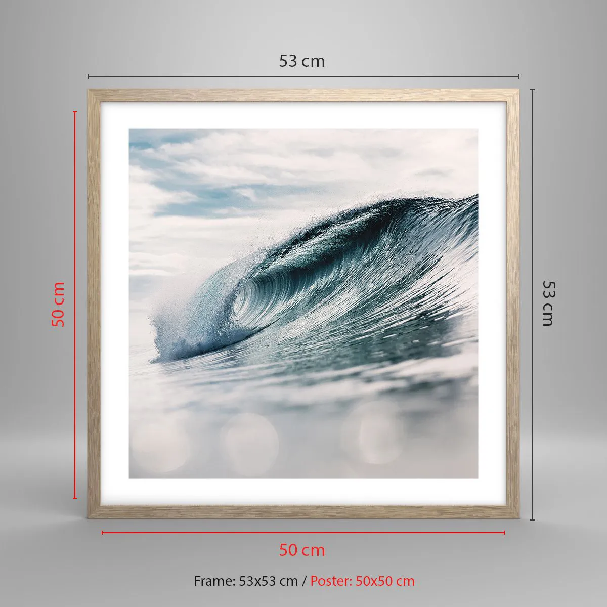 Plakát v rámu světlý dub - Vodní špička - 50x50 cm