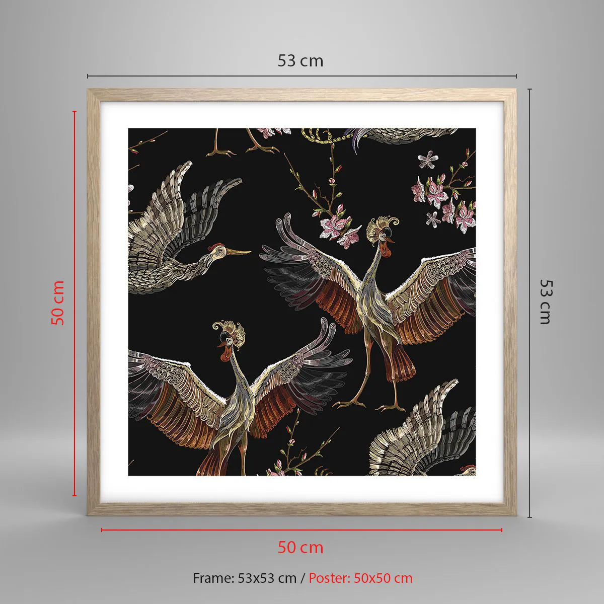 Plakat w ramie jasny dąb - Baśniowy ptak - 50x50 cm