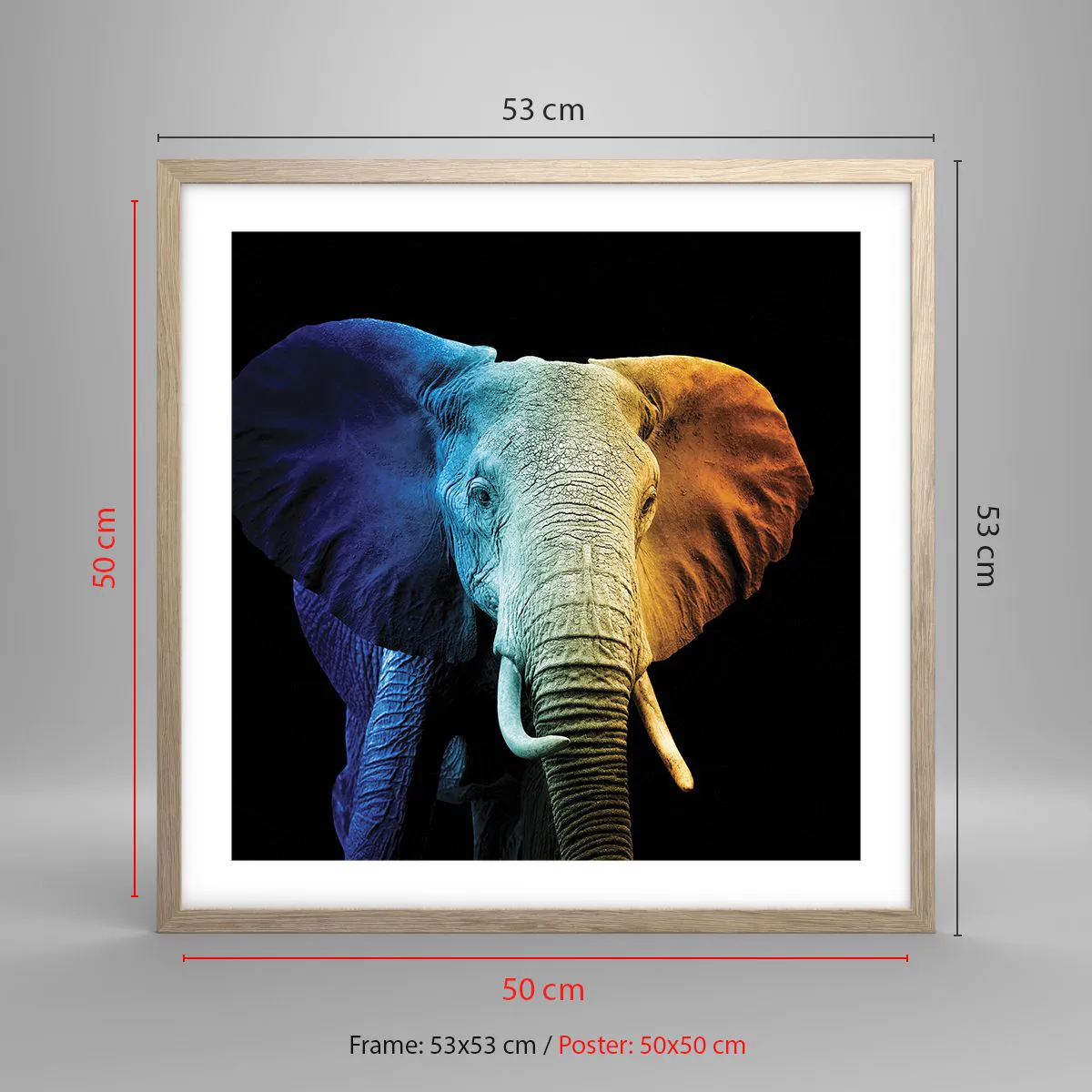 Póster en marco roble claro - Excéntrico, no un bicho raro - 50x50 cm