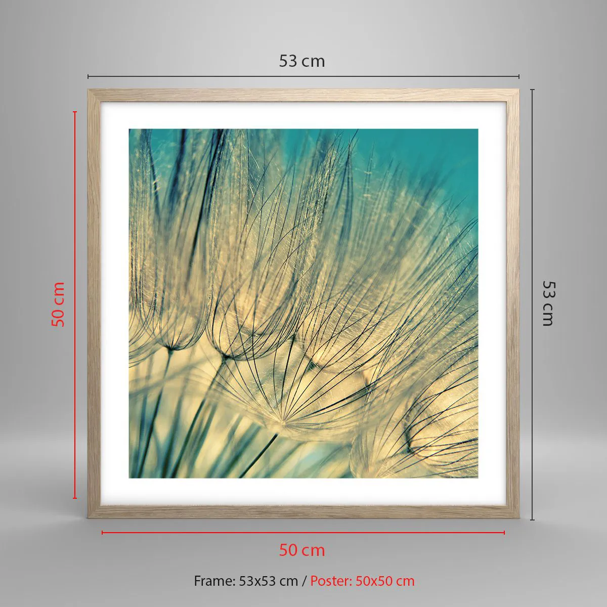 Poszter világos tölgy keretben - A szélre várva - 50x50 cm