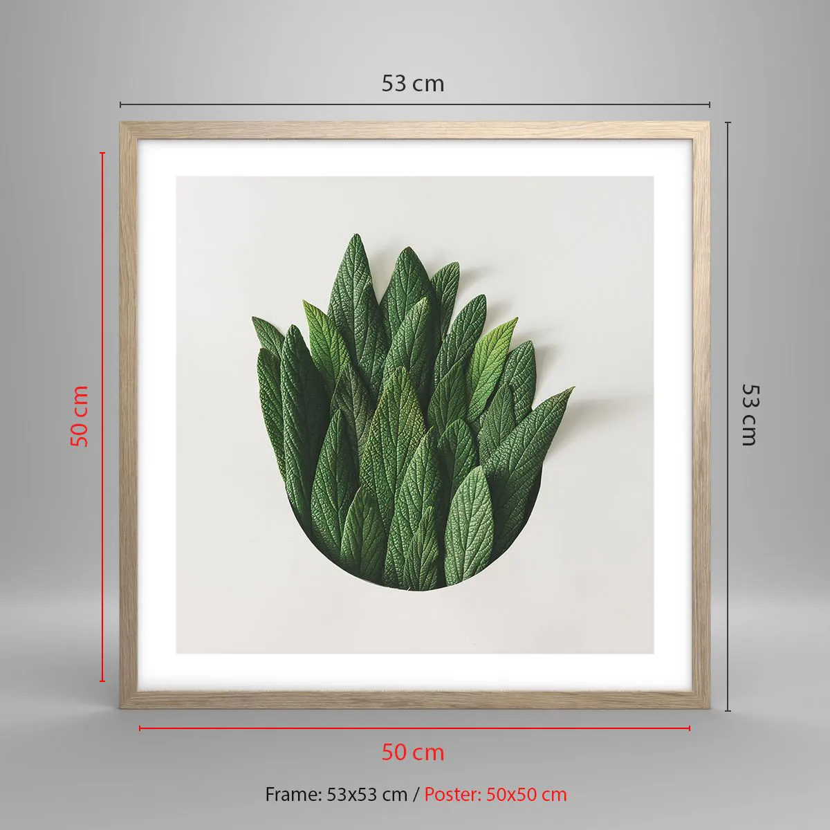 Poszter világos tölgy keretben - Féktelen kíváncsiság - 50x50 cm