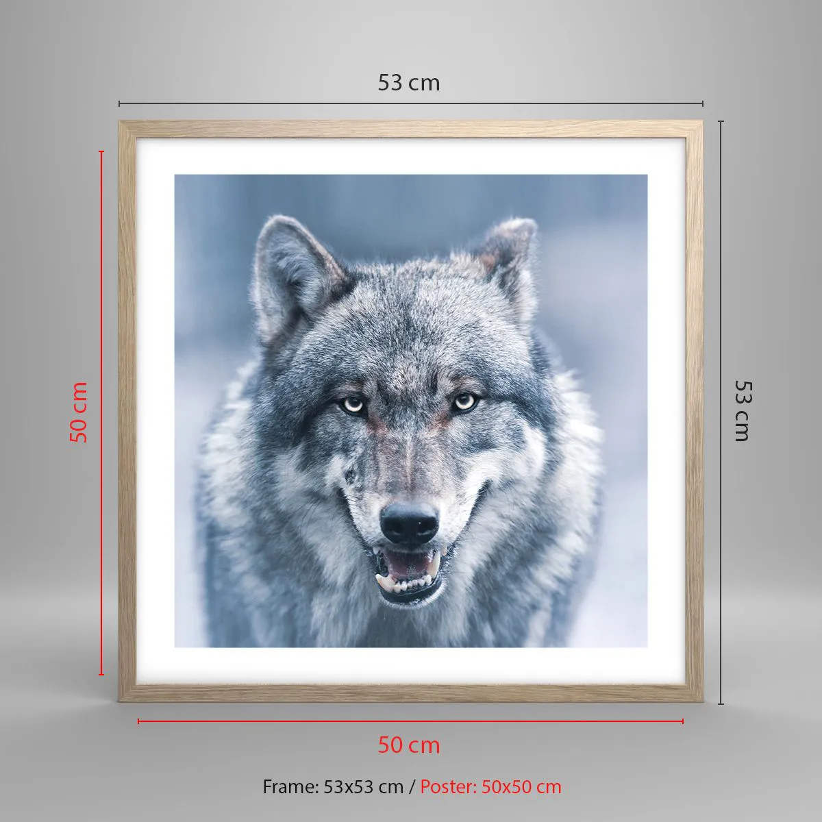 Plagát v ráme zo svetlého duba - Prijmete túto výzvu? - 50x50 cm