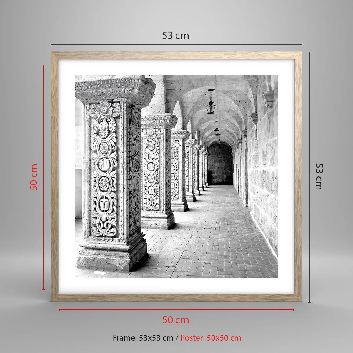 Een poster in een licht eiken lijst - En waar naar toe….? - 50x50 cm