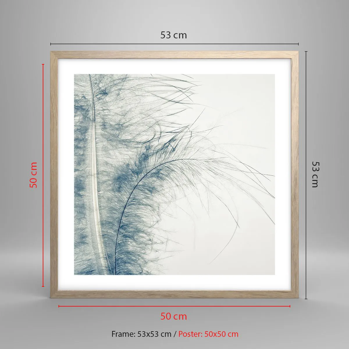 Poster in einem Rahmen aus heller Eiche - Flüstern der Natur - 50x50 cm