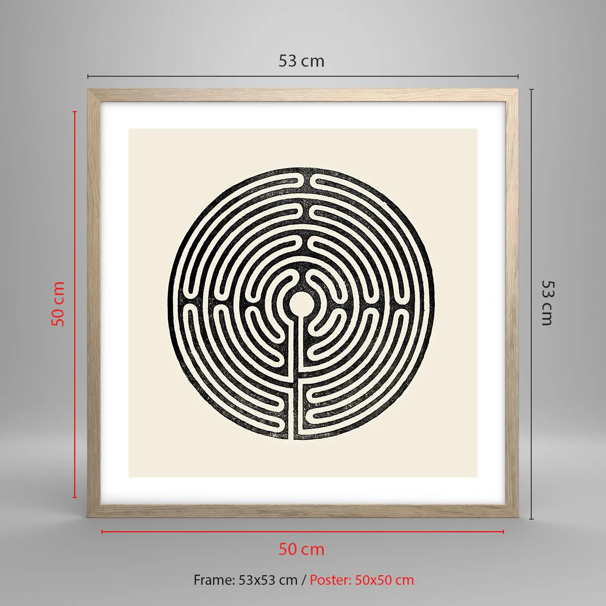 Pôster com moldura de carvalho claro - Ordem misteriosa - 50x50 cm