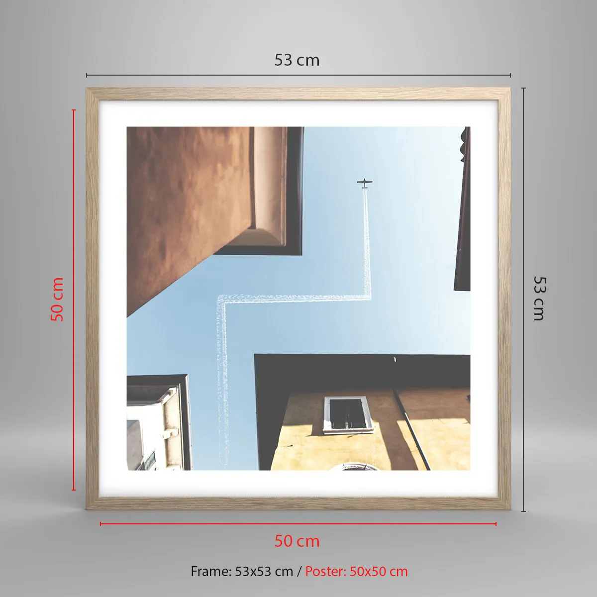 Affisch i ram av ljusek - Ovanför stadens labyrint - 50x50 cm