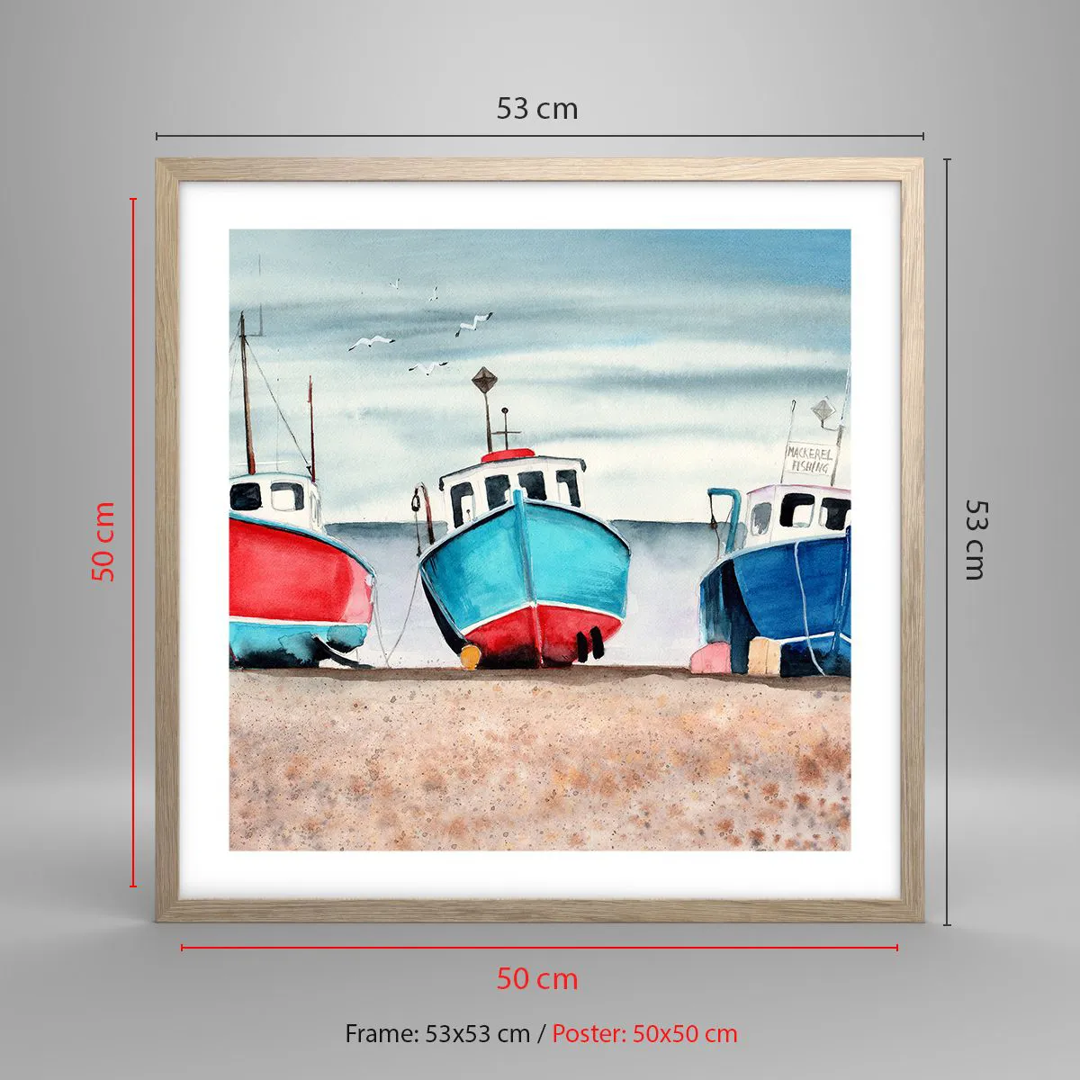 Poszter világos tölgy keretben - Fogásra készen - 50x50 cm