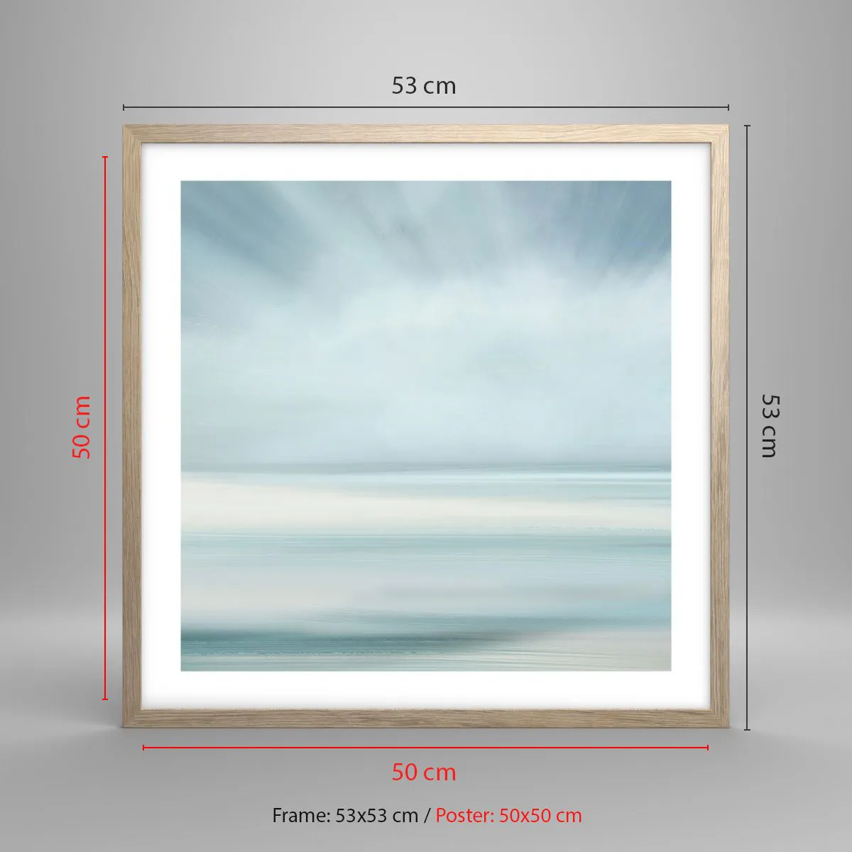 Affiche dans un chêne clair - Poster - Paix à l'horizon - 50x50 cm