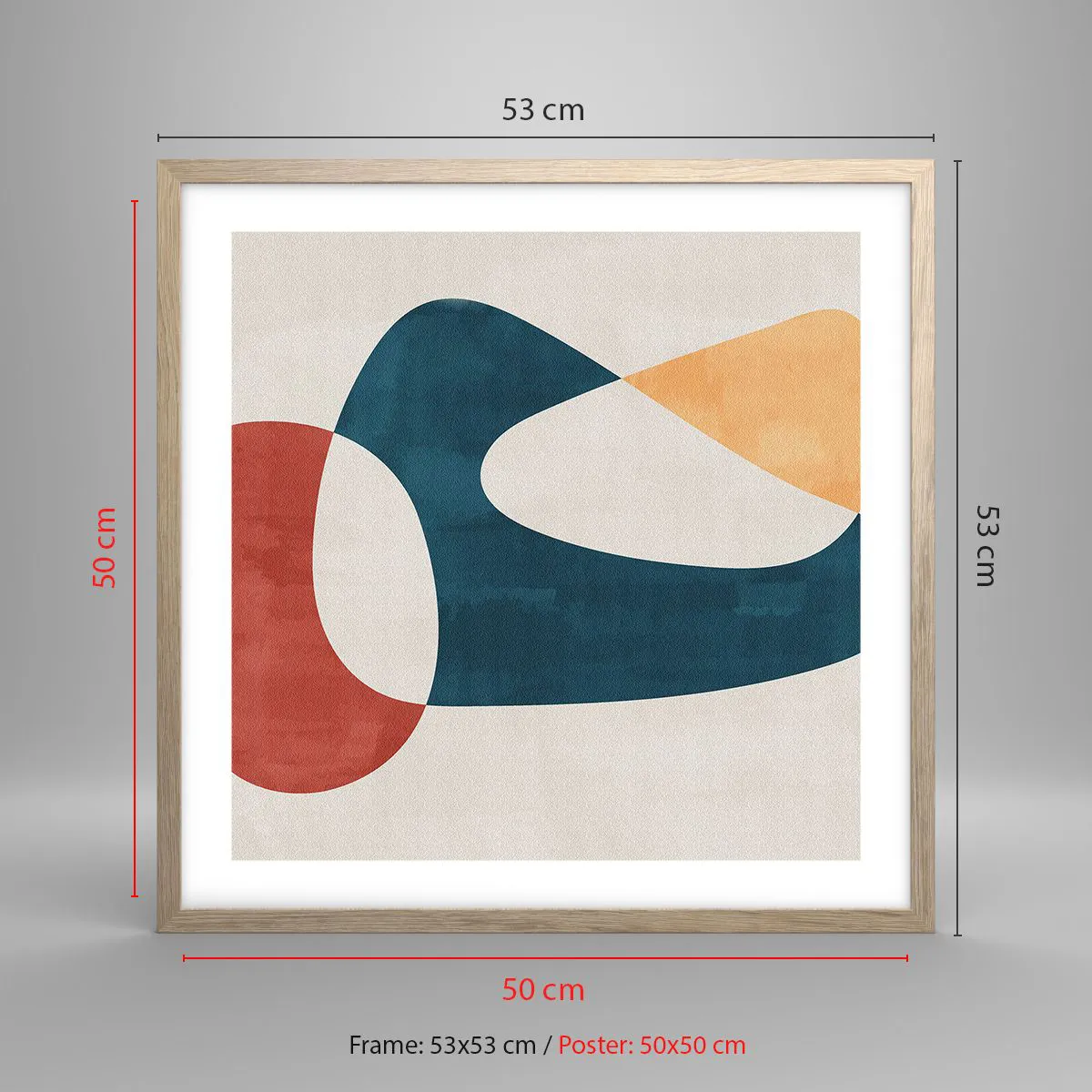 Affiche dans un chêne clair - Poster - Influences et métamorphoses - 50x50 cm