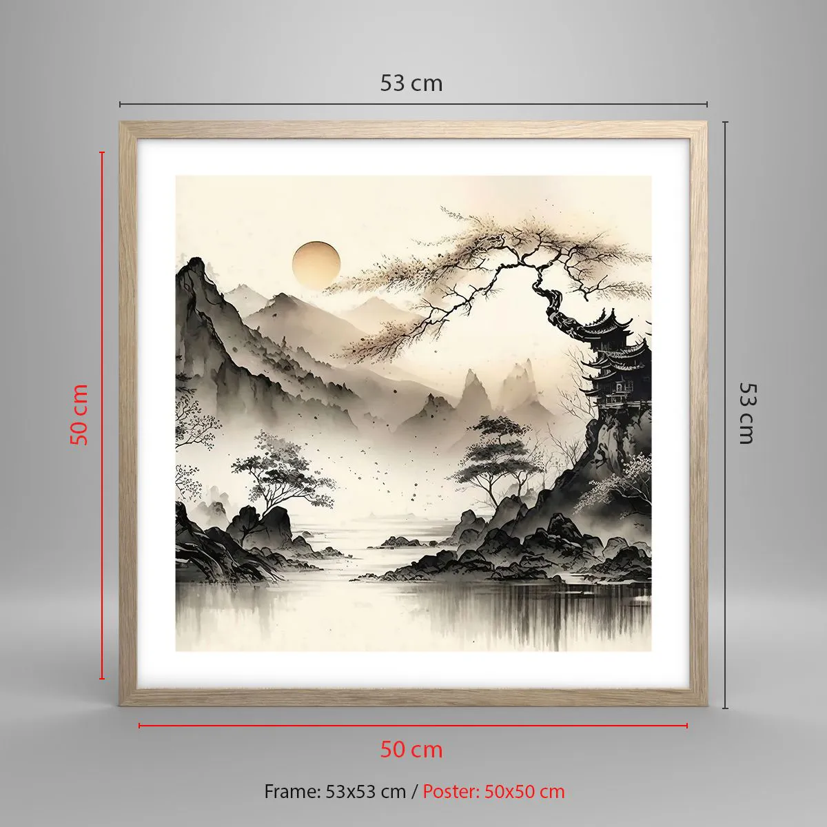 Een poster in een licht eiken lijst - De unieke charme van het Oosten - 50x50 cm