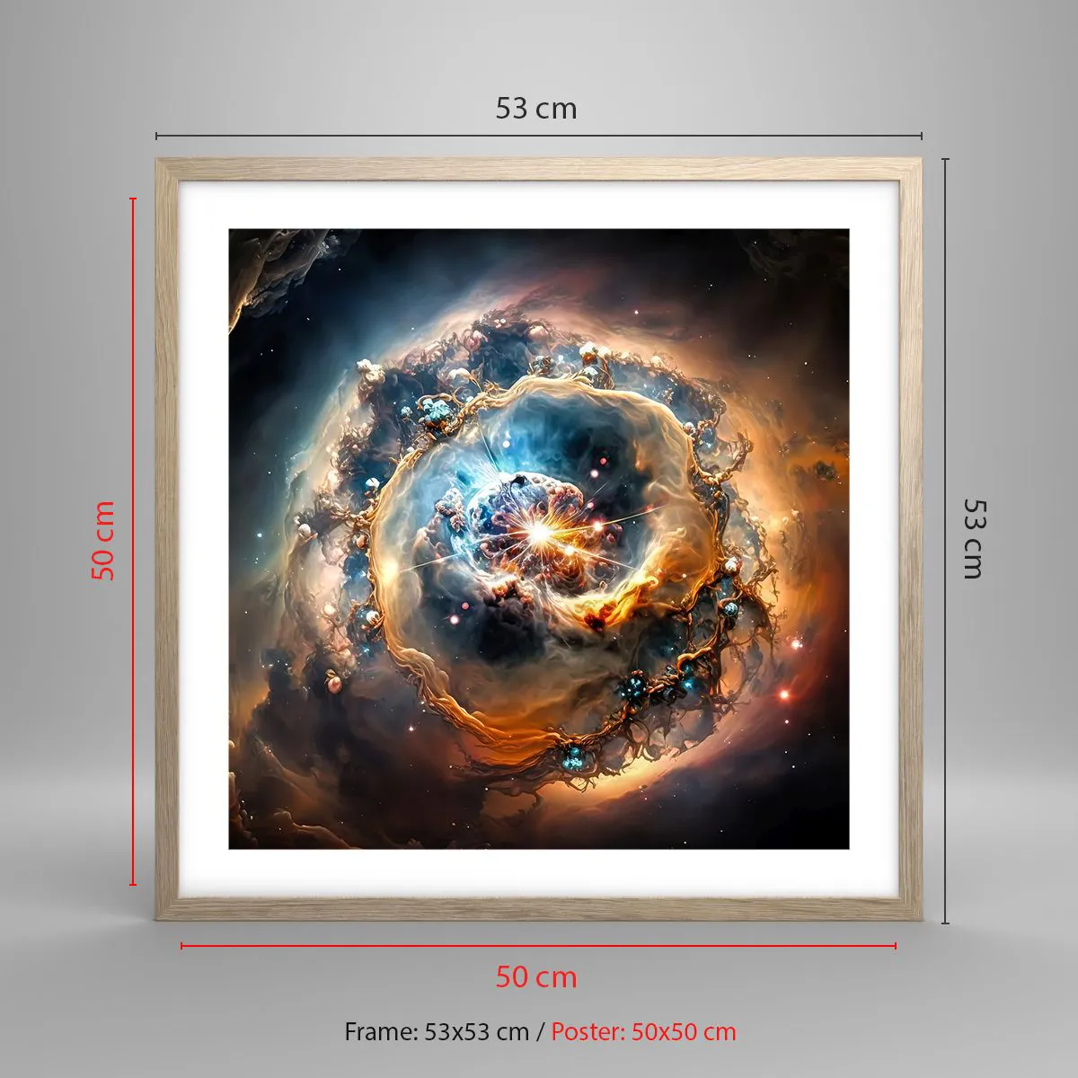 Een poster in een licht eiken lijst - Begin - 50x50 cm