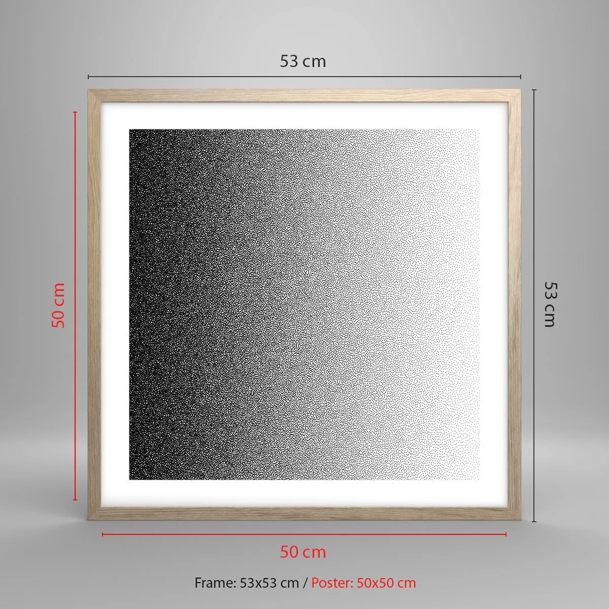 Poszter világos tölgy keretben - A fény felé - 50x50 cm