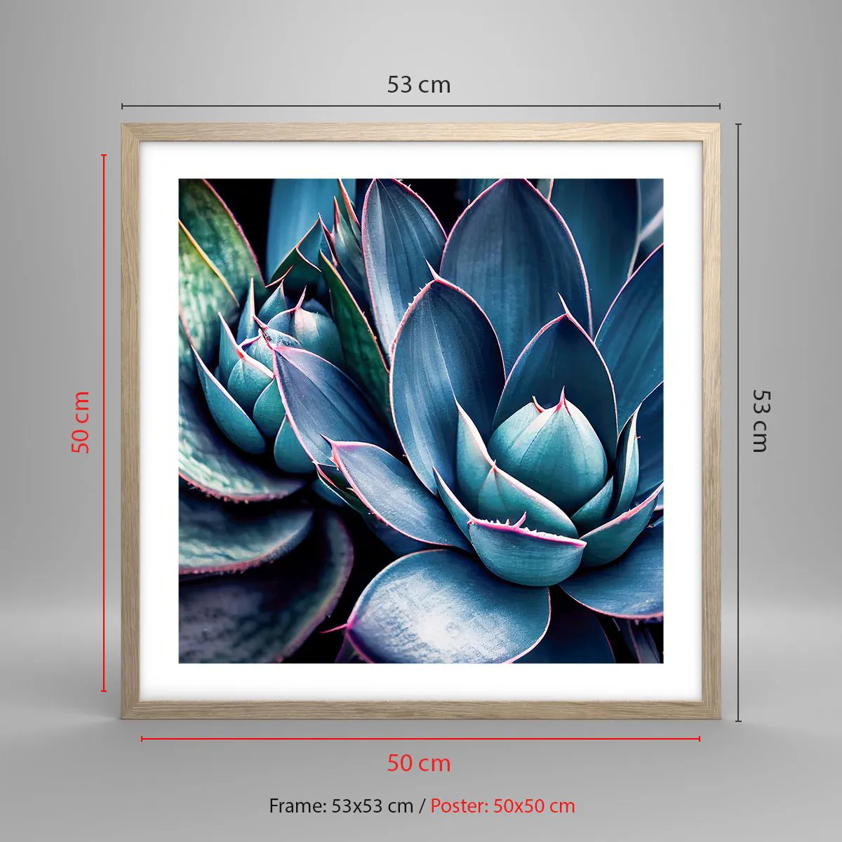 Affiche dans un chêne clair - Poster - Force vital - 50x50 cm